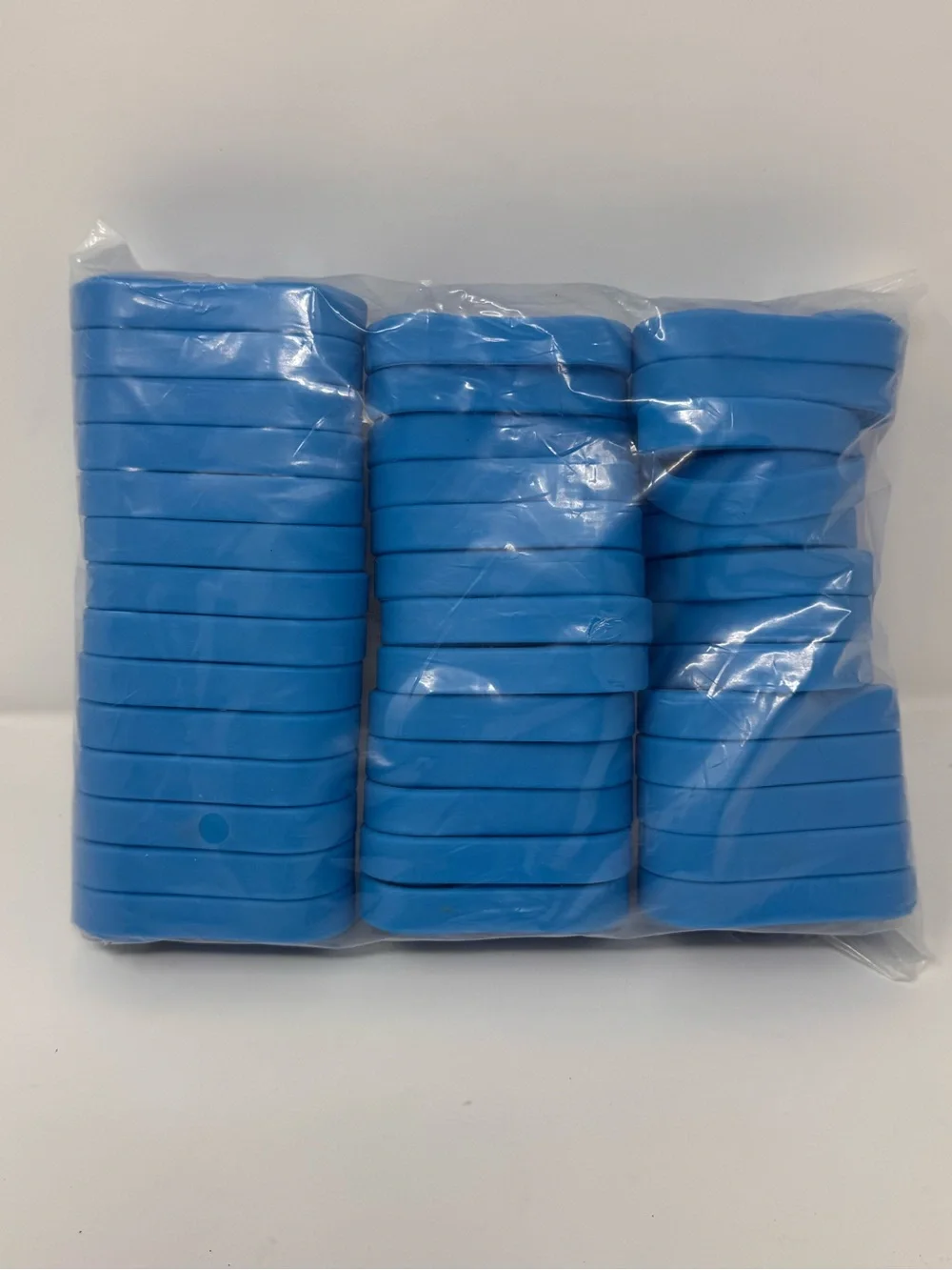 240 PCS Blue Rubber Silicone Bracelets Blank Wristbands Gift festival school NEW